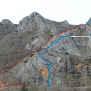 Croquis vía ferrata Cueva del Elefante en Cistierna