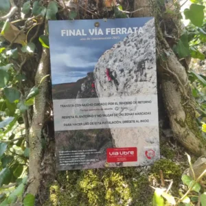 Ferrata Cuestacer Silanes cartel final de ferrata